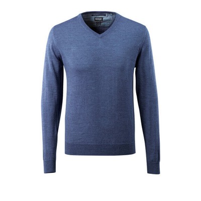 MASCOT® - Strickpullover FRONTLINE, Blau-meliert, Größe 2XL
