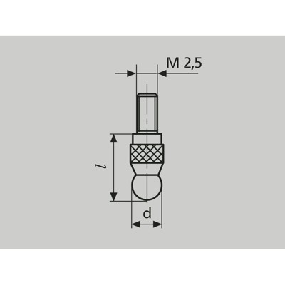 Mahr - 906 H Kugeleinsatz M2,5 HM-Kugel Ø 4 mm