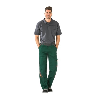 Planam - Bundhose 2422 grün/orange/schiefer, Größe 40