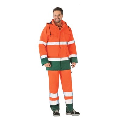 Planam - Winterjacke 2058 warnorange/grün, Größe 3XL