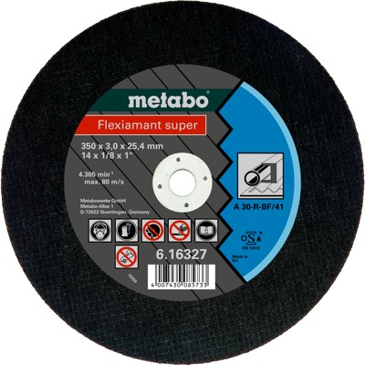 metabo® - Flexiamant super 350x3,0x25,4 Stahl, Trennscheibe, gerade Ausführung (616339000)