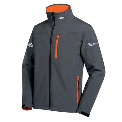 uvex - Softshelljacke metal anthrazit/warnorange, Größe L