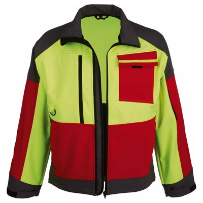 watex - Waldarbeiter-Softshelljacke Forest Jack Red, rot/anthrazit/warngelb, Größe XXL